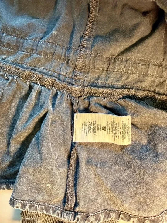 Free People When Worlds Meet Hoodie Large Gray Black Distressed Zip Sweatshirt - Picture 14 of 15